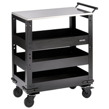 Draper BUNKER® 3 Tier Trolley with Pull Handle and Stainless Steel Worktop, 714mm
