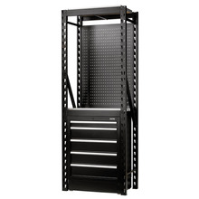 Draper BUNKER® 13 Piece Modular Storage Combo 2 Tier Racking with Stainless Steel Shelving, Pegboard and Floor Cabinet, 750mm