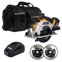 JCB 18V Circular Saw 5.0Ah Lithium-ion battery in 20 Kit Bag with 2pc TCT Saw Blade Set | 21-18CS-5X-PR