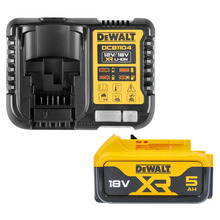 DeWalt DCB184/DCB1104-GB 18V XR 5.0Ah Battery and charger 
