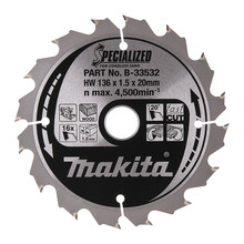 Makita B-33532 136x20mm 16T Specialized Circular Saw Blade B-10643