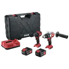 Flex PD2G 18-ECFC Brushless Twin Pack 2 x 5ah Battery, Charger And Case