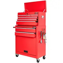 Excel 12955 Roller Tool Chest Cabinet 8 Drawers Storage Toolbox Red
