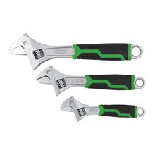 Rika ADSW003 Rikä 3 Piece Adjustable Wrench Set with Soft Grip Handles