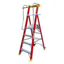 Excel 31133 Electricians Fibreglass Podium Step Ladder 4 Tread 2.04m EN131-7