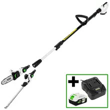 Excel 9755 20V 2-in-1 Pole Hedge Trimmer & Chainsaw with 1 x 4.0Ah Battery, Charger 