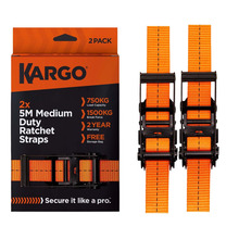 Kargo 35mm x 5m Medium Duty Ratchet Strap x2