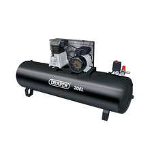 Draper 200L Belt-Driven Air Compressor without wheels, 2.2kW/3hp