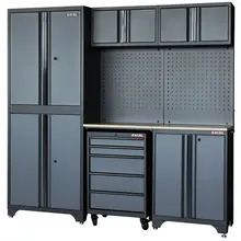 Excel 12097 7-Piece Garage Storage Cabinet System with Worktop