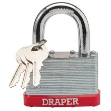 Draper 68807 Redline® Laminated Steel Padlock, 65mm