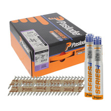 Paslode 35mm PPN Square Twist Nails Hardened ElectroGalv 2500 Nails and 2 Fuel Cells