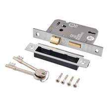 Eclipse 63 mm 3 Lever Mortice Sashlock - Satin Chrome Plate - J73011