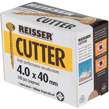 Reisser Cutter Yellow Countersunk Pozi Screws 4.0mm X 40mm (Box Of 200)