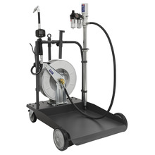 Sealey Air Operated Oil Dispensing System with 10m Retractable Hose Reel