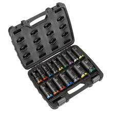 Sealey AK58170M Lock-On&trade; Deep Impact Socket Set 1/2