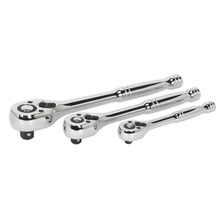 Sealey AK6672 Premier Pear-Head Ratchet Wrench Set with Flip Reverse 3pc