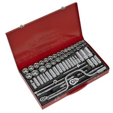 Sealey AK694 Premier Metric/Imperial/Whitworth Socket Set 3/8