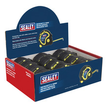 Sealey AK98912 Metric/Imperial Rubber Tape Measure 5m(16ft) x 19mm - Display Box of 12