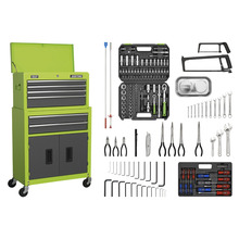 American PRO® Topchest & Rollcab Combination 6 Drawer with 170pc Tool Kit - Green/Grey
