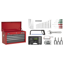 American PRO® Topchest 6 Drawer with 98pc Tool Kit - Red/Grey