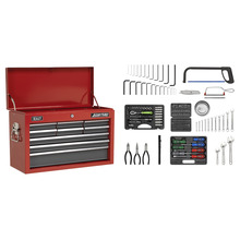 American PRO® Topchest 9 Drawer with 205pc Tool Kit - Red/Grey
