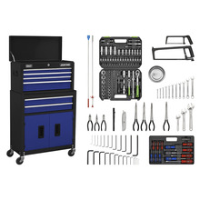 American PRO® Topchest & Rollcab Combination 6 Drawer with 170pc Tool Kit - Blue/Black