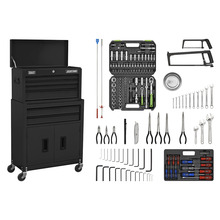 American PRO® Topchest & Rollcab Combination 6 Drawer with 170pc Tool Kit - Black