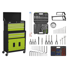 American PRO® Topchest & Rollcab Combination 6 Drawer with 170pc Tool Kit - Green/Black