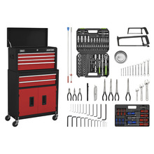 American PRO® Topchest & Rollcab Combination 6 Drawer with 170pc Tool Kit - Red/Black