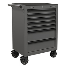 Superline PRO® Rollcab 7 Drawer - Grey/Black