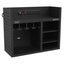 Superline PRO® Power Tool Storage Rack with Power Strip