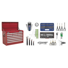 Sealey Superline PRO® Topchest 10 Drawer with 139pc Tool Kit - Red