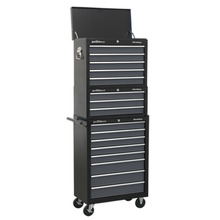 American PRO® Tool Chest Combination 16 Drawer - Black/Grey