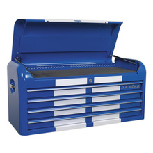 Sealey Premier™ Retro Style Wide Topchest 4 Drawer - Blue with White Stripes