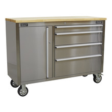 Premier™ Mobile Stainless Steel Tool Cabinet 4 Drawer