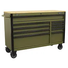 Sealey AP5210KBE Superline PRO&reg; Mobile Trolley with Wooden Worktop & Power Bar 10 Drawer 1320mm