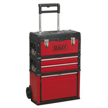 Mobile Steel/Composite Toolbox with 3 Compartments