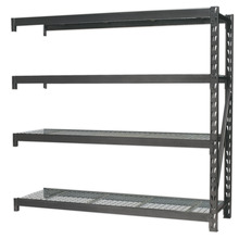 Heavy-Duty Racking Extension Pack with 4 Mesh Shelves 640kg Capacity Per Level