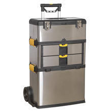 Mobile Stainless Steel/Composite Toolbox with 3 Compartments