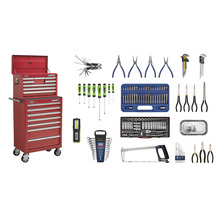 Superline PRO® Topchest & Rollcab Combination 15 Drawer with 148pc Tool Kit - Red
