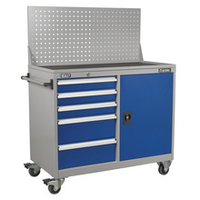 Premier Industrial™ Mobile Workstation with 5 Drawers & 1 Shelf