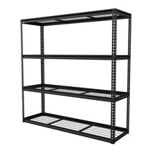 Heavy-Duty Modular Racking Unit with 4 Mesh Shelves 300kg Capacity Per Level 1830mm