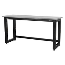 Premier™ Heavy-Duty Steel Adjustable Workbench with Stainless Steel Worktop 1830mm