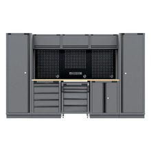 Sealey APMSBESTACK01W Superline PRO® Black Edition Storage System with Rubber Wood Worktop 3.24m