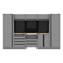 Sealey APMSBESTACK01W Superline PRO® Black Edition Storage System with Rubber Wood Worktop 3.24m