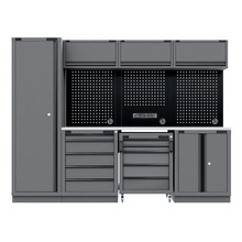 Sealey APMSBESTACK02SS Superline PRO® Black Edition Storage System with Stainless Worktop 2.64m