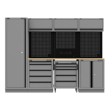 Sealey APMSBESTACK02W Superline PRO® Black Edition Storage System with Rubber Wood Worktop 2.64m