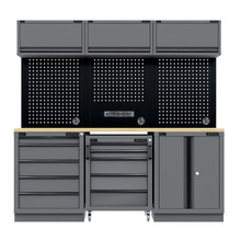 Sealey APMSBESTACK03W Superline PRO® Black Edition Storage System with Rubber Wood Worktop 2.04m