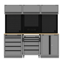 Sealey APMSBESTACK03W Superline PRO® Black Edition Storage System with Rubber Wood Worktop 2.04m