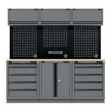 Sealey APMSBESTACK04W Superline PRO® Black Edition Storage System with Rubber Wood Worktop 2.04m